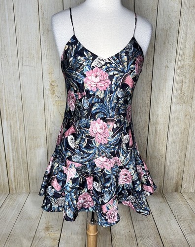 UNDERCOVER Camicia da notte floreale vintage Victoria's Secret slip abito camicia poliestere floreale