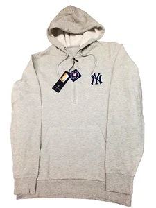 NY Yankees Antigua ACTION 1/4 Zip Hooded Sweatshirt Light Grey Heather - MEDIUM - Picture 1 of 1