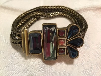 Pulsera magnética SILPADA KR de latón y cristal azul Swarovski KRB0006 Foto 1 de 4