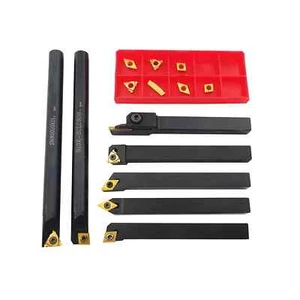 21PCS 3/8 " 10mm Shank Indexable Carbide Lathe Turning Insert Tool Holder - Picture 1 of 6