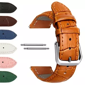 Bracelet de montre en cuir véritable 12 | 14 | 16 | 18 | 20 | 22 | 24 bracelet optique reptile de rechange - Photo 1/23