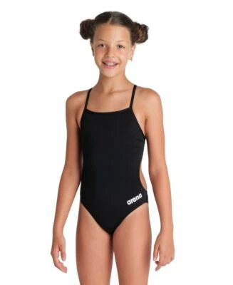 Arena Girl's Team Swimsuit Challenge Solid Swimming Costume Black BNWT - Image 1 of 4