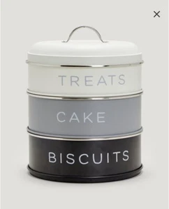 New Stylish Very Handy Monochrome Stackable Cake Tins Keep Them Stored In Style - Picture 1 of 3