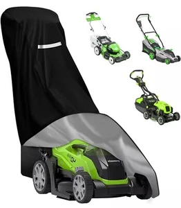 Garden Outdoor Push Lawn Mower Cover Heavy Duty Waterproof UV Protector Black - Picture 1 of 6