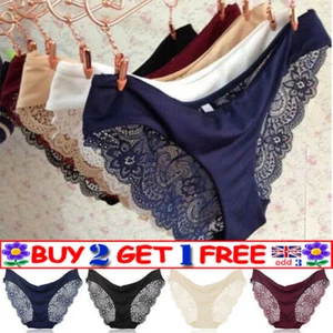 Sexy Women Lace Panties Bikini Lingerie Cotton Soft Underwear Briefs Knickers UK - Picture 1 of 17