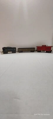 MARX train - metal NYC Wedge Tender, Gondola,Caboose,O Gauge fork tilt  - Image 1 of 4