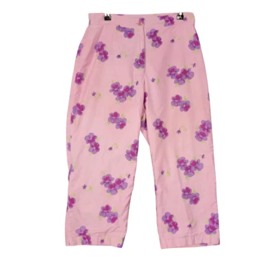 Calça Capri LILLY PULITZER Rosa Floral Cintura Média Cropped TAMANHO 4 - Imagem 1 de 4