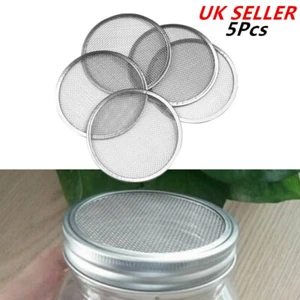 5xStainless Steel Mesh Screen Strainer Filter Sprouts Lid For 86mm Mason Jar - Bild 1 von 21
