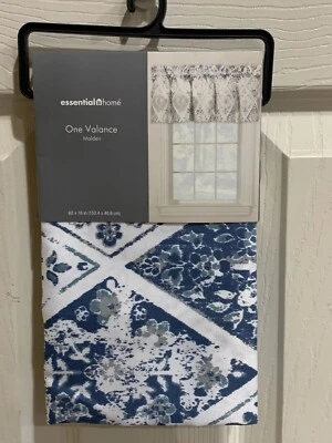 Совершенно новый необходимый дома Malden окно балдахин синий, белый и серый цветочный бриллиант - Изображение 1 из 2