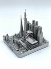 Tokyo Japan City Silver Skyline Landmark 3D Model 4 1/2 inches 1032