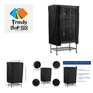 Universal Bird Parrot Cage Cover Washable Good Night Birdcage Cover Black - Picture 1 of 10