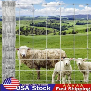 Farm Fence 4ft x 328ft Heavy Duty Galvanized Cattle Fence Animals Protection - Picture 1 of 7