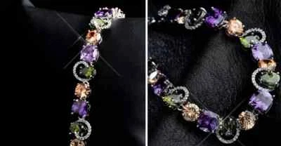 Amazing 55.20CT Multi Shape & Color Gemstone Luxury Exquisite Gemstone Bracelet - Image 1 of 4