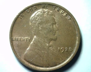 1928 LINCOLN CENT PENNY BANKFRISCH BRAUN UNC. BR SCHÖNE ORIGINAL MÜNZBOBS MÜNZEN - Bild 1 von 2