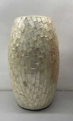 Pier 1 Imports 珍珠母马赛克花瓶霜 Iridescent 12.5 高 — 第 1/4 张图片