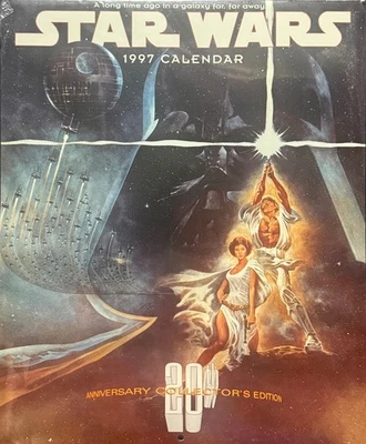 Calendario Star Wars 1997 con 4 meses de póster de película y mes de Japón (1996) (sellado) Foto 1 de 3