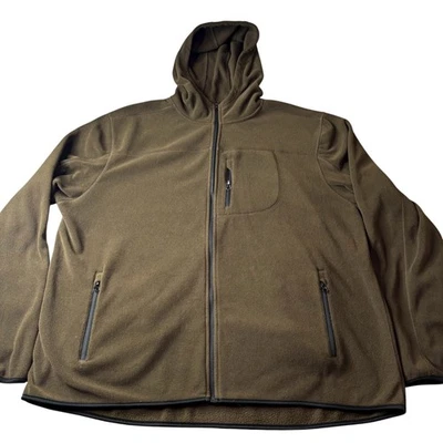 Great Northwest XXL Full Zip Fleece Hoodie Olive Green Pockets Mens - Image 1 of 4