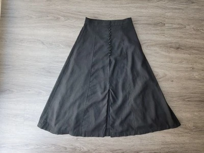 Falda Banana Republic Mezcla de Lino Mujer Ropa Talla 2 Alta Línea A Larga Negra Foto 1 de 4