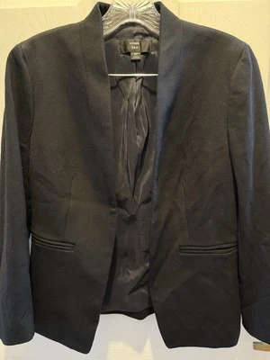 J. Crew 365 Womens Black Going Out Blazer Twill Open Lined H2778 Career P8 Sz 8P - Image 1 of 4