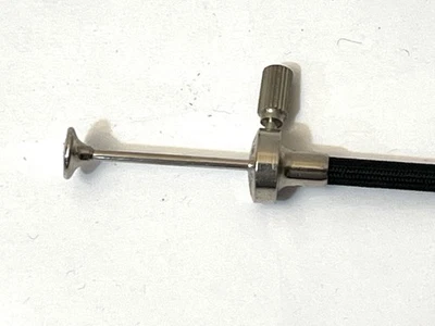 CABLE DE LIBERACIÓN DE OBTURADOR REVESTIDO DE TELA DE BLOQUEO DE TORNILLO PRONTOR 10" VINTAGE Foto 1 de 2