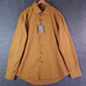 Camisa de vestir Stacy Adams para hombre 17,5/36-37 Dk. Tecnología de rendimiento de latón ajuste moderno - Imagen 1 de 9