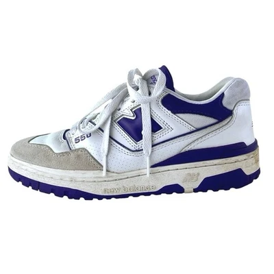 Zapatillas deportivas New Balance 550 para mujer blancas púrpuras con cordones bajas 7 Foto 1 de 4