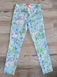 Pantalones de mezclilla ajustados Lilly Pulitzer South Ocean azul costero para mujer talla 2 - Imagen 1 de 10