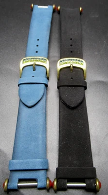 Correas de reloj de cuero de gamuza negra y azul HEIDI DAUS Foto 1 de 4