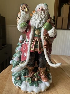 Fitz & Floyd Christmas Lodge Santa Claus Centerpiece Large 18” Vintage Retired - Picture 1 of 24