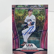 Chris McMahon American Pride Pink AP-21 2020 Panini Donruss Signed Auto