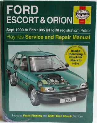 Haynes Ford Escort & Orion Sept 1990 - Feb 1995 (Petrol) Service & Repair Manual - Image 1 of 4