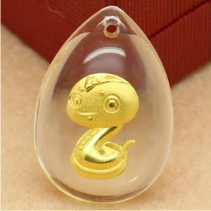 P'TI SERPENT  EN OR JAUNE PUR  24 CARATS -TALISMAN A PORTER - LIVRE AVEC CHAÎNE  - Imagen 1 de 3