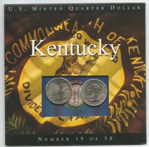 2001 KENTUCKY STATE US MINT QUARTERS COINS OF AMERICA SET 15 of 50 UNCIRCULATED - Picture 1 of 2