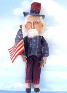 Stoff Volkskunst Puppe (Papier) Muster "Uncle Sam" von Susan Barmore - Bild 1 von 1
