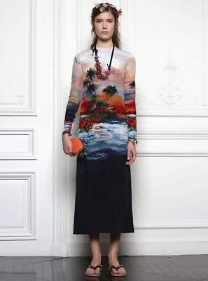VALENTINO Hawaiian Collection Silk Tropical Print Midi Dress S US 4 RARE NWOT - Image 1 of 4