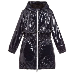 Mädchen Calvin Klein hochglänzend glänzend glänzend Parka Mac marineblau weiß Reißverschluss Alter 16 Jahre - Bild 1 von 5