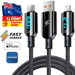 Type C Fast Charge Cable LED Display USB C to C Charging Date Transfer iPhone - Picture 1 of 13
