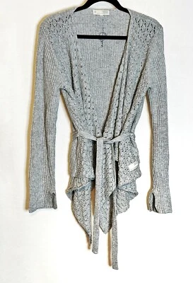 Cárdigan envolvente con cinturón Odd Molly talla 2 gris arena brújula bordada mezcla de algodón Foto 1 de 4