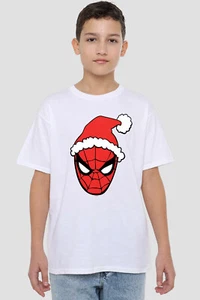Spiderman Nikolausmütze Kinder T-Shirt weiß - Bild 1 von 4
