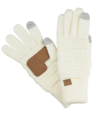 Guantes C.C Unisex Tejido con Cable Invierno Cálidos Antideslizantes Pantalla Táctil Mensajes Guantes CC Foto 1 de 4