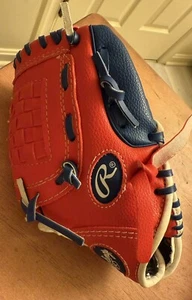 Rawlings Players Series PL90SN Jugend Kinder Baseball Handschuh rot/blau EUC - Bild 1 von 9