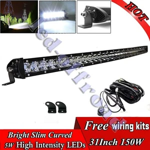 32Inch Curved LED Light Bar Spot Offroad Boat 4WD ATV SUV Truck Bumper Lamp 150W - Bild 1 von 12