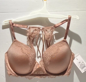 Women's Ace Lace Trimmed Front Closure Racerback Bras 32C Mauve Color - Picture 1 of 7