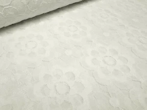 Tela de encaje tela de encaje con estampado floral blanco crema ecrú tela de ... - Imagen 1 de 5
