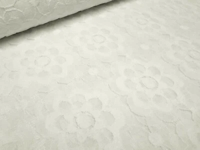 Stoff Spitze Spitzenstoff mit Blumenmuster cremeweiß ecrú Kleiderstoff - Bild 1 von 4