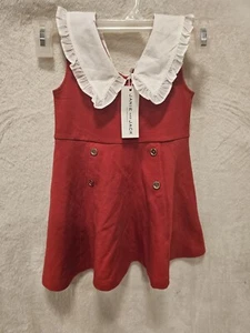 NWTS Janie and Jack Scenic Route Ruffle Collar Ponte Dress Girls Size 2T New - Picture 1 of 11