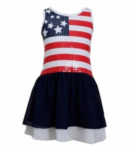 BONNIE JEAN Little Girl's 4 Racer Back Sequin Flag Dress NWT $48 - Picture 1 of 1