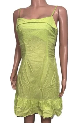 Mini Vestido Vintage Rhapsody M Verde Suizo Punteado Coqueta Volantes Algodón Fiesta Foto 1 de 4