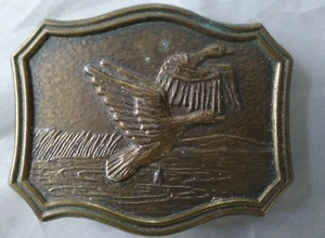 Vintage Brass Duck Belt Buckle VG-Ex Condition 🆓 Shipping - Picture 1 of 4