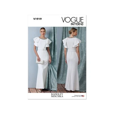Vogue Schnittmuster V1919 - Kleid - elegantes Abendkleid mit Flügelärmel - Bild 1 von 4